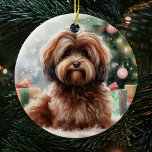 Sweet Brown Havanese Dog Christmas Keramik Ornament<br><div class="desc">Lassen Sie Ihre Urlaubsstimmung mit unserem Sweet Brown Havanese Hund Weihnachtsschmuck mit einer liebevollen Darstellung Ihrer geliebten Hundin-Keramik verzieren. Dieses bezaubernde Ornament vereint das Wesen der Havanese-Rasse in einem angenehmen und herzlichen Design. Dieses handgefertigte Keramik-Ornament ist ein personalisierter und süßer Sake und bringt Wärme und Freude in Ihre Feste.</div>