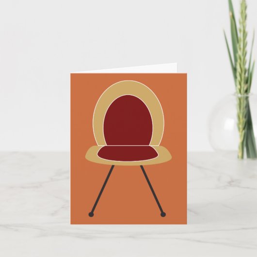 Sweet Brown Retro Chair All-Purpose Note Card Karte (Vorderseite)