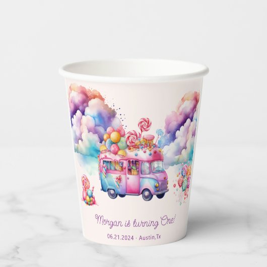 Sweet Budget CandyLane Kid's Geburtstag Pappbecher (Rückseite)