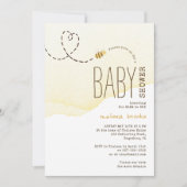 Sweet Bumble Bee All in One Baby Shower Einladung (Vorderseite)