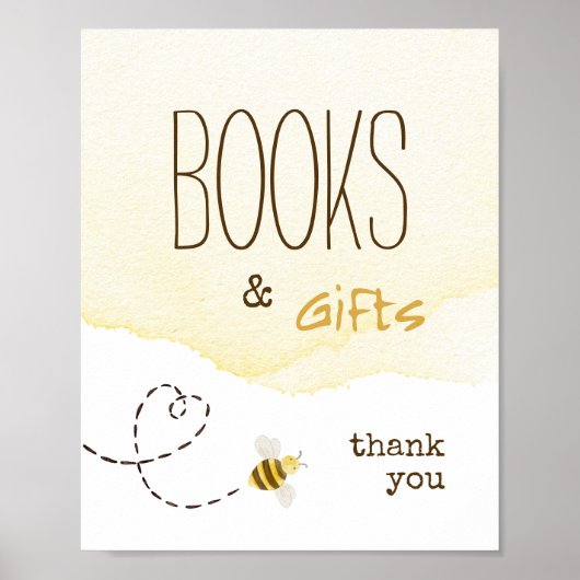 Sweet Bumble Bee Baby Dusche Bücher und Geschenke Poster (Vorne)