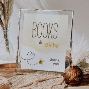 Sweet Bumble Bee Baby Dusche Bücher und Geschenke  Poster