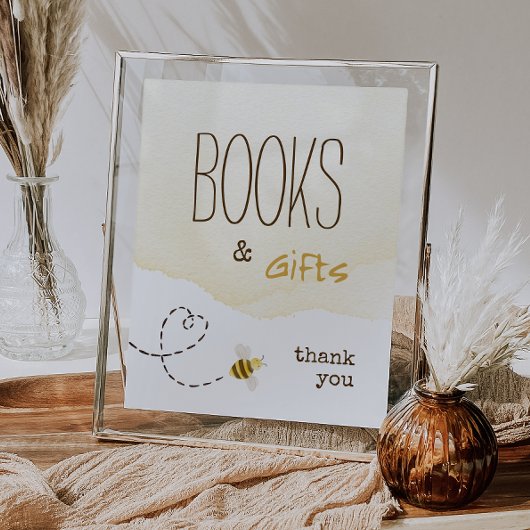 Sweet Bumble Bee Baby Dusche Bücher und Geschenke Poster