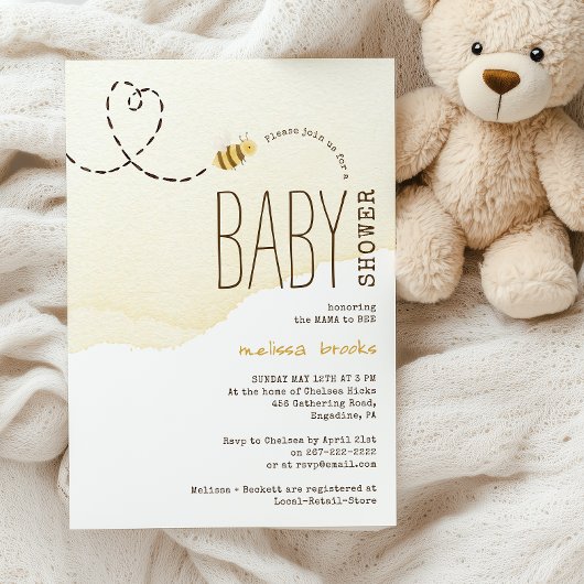 Sweet Bumble Bee Baby Dusche Einladung