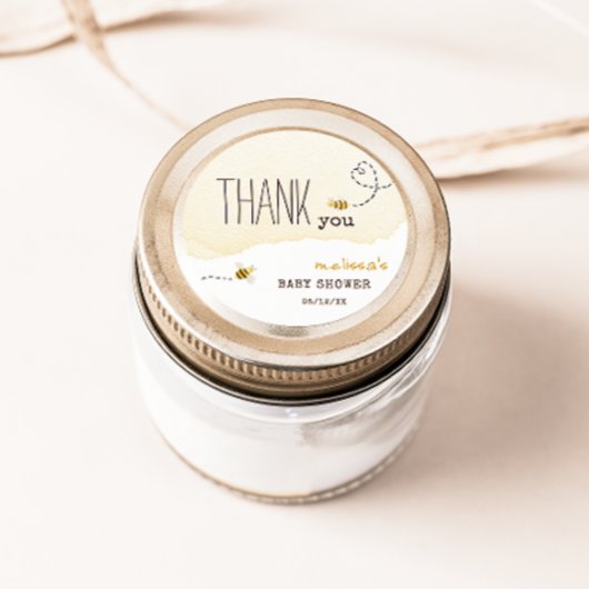 Sweet Bumble Bee Baby Dusche Vielen Dank für Ihre  Runder Aufkleber