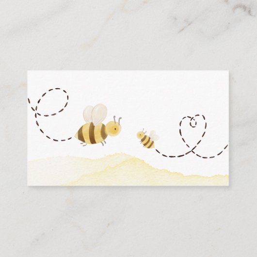 Sweet Bumble Bee Baby Dusche Windeln Raffel Begleitkarte (Rückseite)