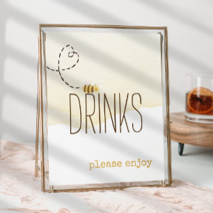 Sweet Bumble Bee Baby Shower Drinks Unterschreiben Poster
