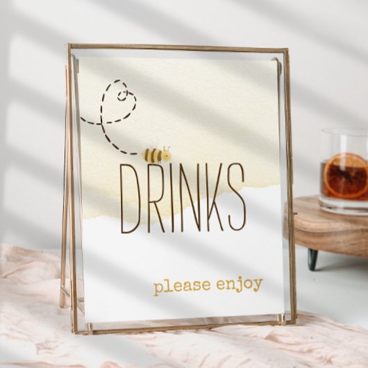 Sweet Bumble Bee Baby Shower Drinks Unterschreiben Poster