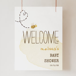 Sweet Bumble Bee Begrüßungszeichen Baby Dusche Poster