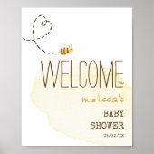 Sweet Bumble Bee Begrüßungszeichen Baby Dusche Poster (Vorne)