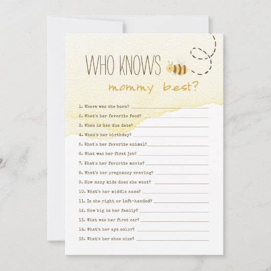 Sweet Bumble Bee, die Mommy Best Card kennt Einladung (Vorderseite)