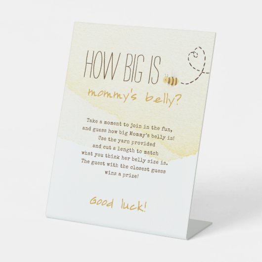 Sweet Bumble Bee Wie groß ist Mama's Bauch Sockelschild (Vorderseite)