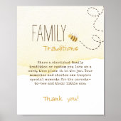 Sweet Bumblebee Baby Dusche Familie Tradition Unte Poster (Vorne)