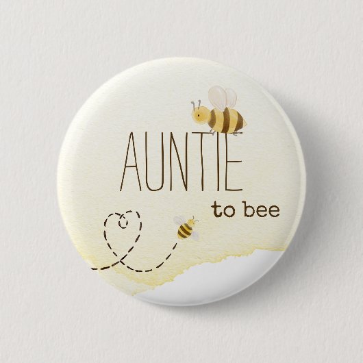 Sweet Bumblebee Baby Shower Auntie To Bee Button (Vorderseite)