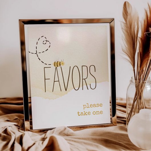 Sweet Bumblebee Mama zu Baby Duschfavoriten Poster