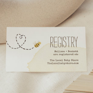 Sweet Bumblebee Mama zu Baby Shower Registry Begleitkarte
