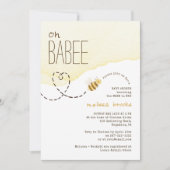 Sweet Bumblebee "Oh Babee" Babydusche Einladung (Vorderseite)
