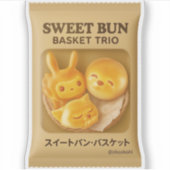 Sweet Bun Basket: Cute Animal Bread Packaging Aufkleber (Vorderseite)