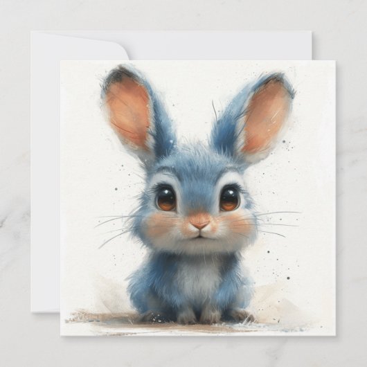 Sweet Bunnies: Blissful Wishs 🐇 Digital Feiertagskarte (Vorderseite)