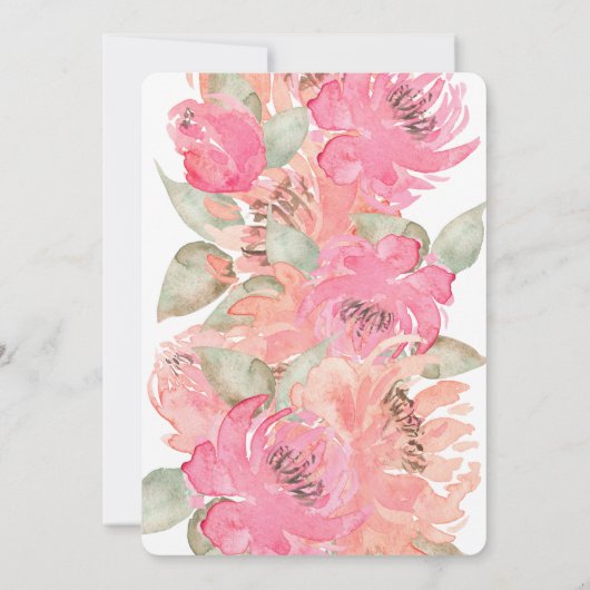 Sweet Bunny and Watercolor Blume Kinderdusche Einladung (Rückseite)