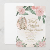 Sweet Bunny Baby Dusche Einladung (Vorne/Hinten)