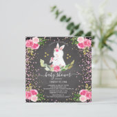 Sweet Bunny Baby Dusche Einladung (Stehend Vorderseite)