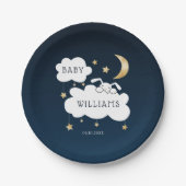 Sweet Bunny Baby Dusche Navy Blue Gold Pappteller (Vorderseite)