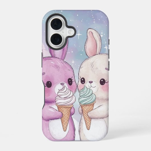 Sweet Bunny Bliss - Kawaii Anime Phone Case iPhone 16 Hülle (Rückseite)