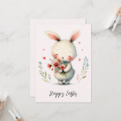 Sweet Bunny & Blooms – Easter Joy Karte (Vorderseite/Rückseite Beispiel)