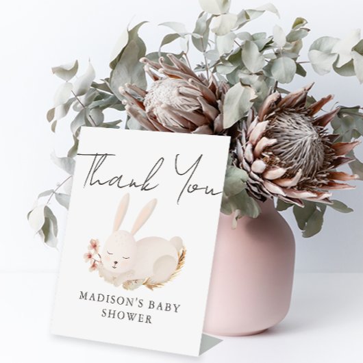 Sweet Bunny Calligraphy Baby Dusche Vielen Dank Sockelschild