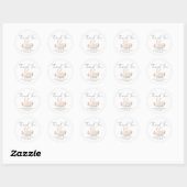 Sweet Bunny Calligraphy Baby Sprinkle Vielen Dank Runder Aufkleber (Blatt)