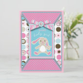 Sweet Bunny Card 2 Einladung (Stehend Vorderseite)