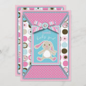 Sweet Bunny Card 2 Einladung (Vorne/Hinten)