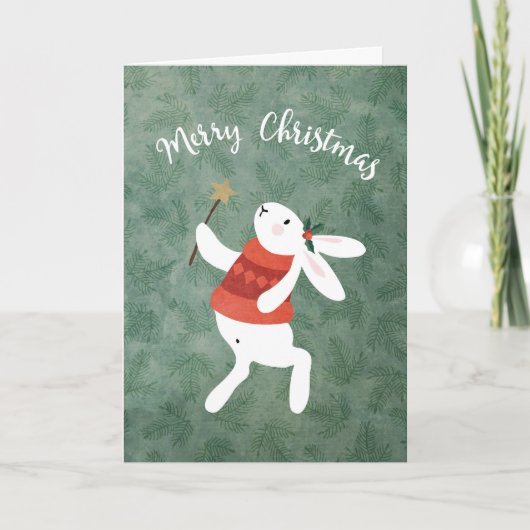 Sweet Bunny Christmas Card Feiertagskarte (Vorderseite)