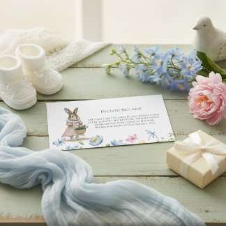 Sweet Bunny Elegant Floral Insert Card