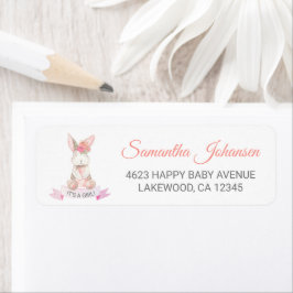 Sweet Bunny Floral Baby Dusche Rücksendeadresse