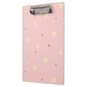 Sweet Bunny & Hearts Seamless Pattern – Cute Pink Klemmbrett (Links)