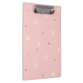 Sweet Bunny & Hearts Seamless Pattern – Cute Pink Klemmbrett (Rechts)