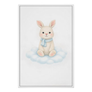 Sweet Bunny Illustration – Premium Nursery Wall Ar Poster