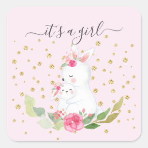 Sweet Bunny It'a Girl Fevor Sticker