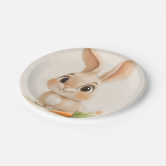 Sweet Bunny Joy Paper Plate Pappteller (Schrägansicht)