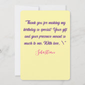 Sweet Bunny Meadow Birthday Dankeschön-Karte Dankeskarte (Rückseite)