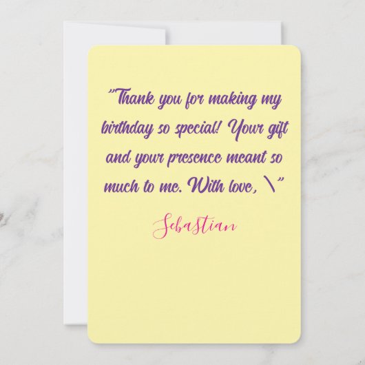 Sweet Bunny Meadow Birthday Dankeschön-Karte Dankeskarte (Rückseite)