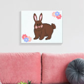 Sweet Bunny mit Blume Leinwanddruck (Insitu (Wohnzimmer))