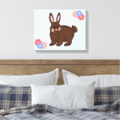 Sweet Bunny mit Blume Leinwanddruck (Insitu (Schlafzimmer))