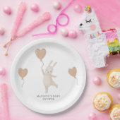 Sweet Bunny mit Heart Balloon Baby Dusche Pappteller (Party)