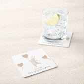 Sweet Bunny mit Heart Balloon Baby Dusche Rechteckiger Pappuntersetzer (Vor Ort)