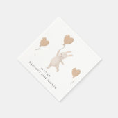 Sweet Bunny mit Heart Balloon Baby Dusche Serviette (Ecke)