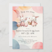 Sweet Bunny Osterbrunch & Eierjagd Einladung (Vorderseite)