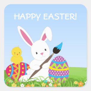 Sweet Bunny Paint Oaster Eggs Stickers